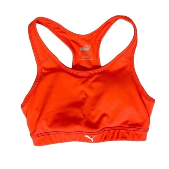 Puma Women's Sports Bra Tank Top Red Cropped Racerback Padded Size XS - Picture 2 of 11